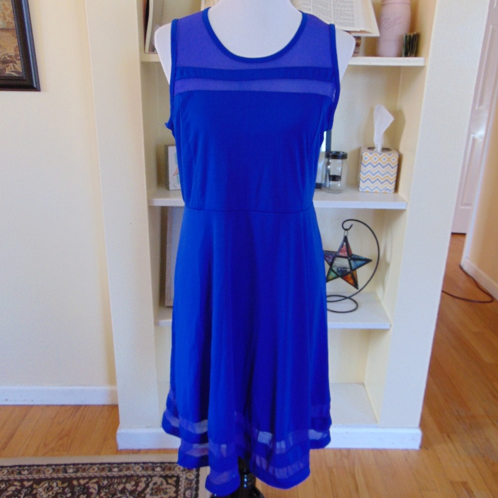 Hotouch Sleeveless A-Line Flare Slim Sheer Dress - Picture 2 of 8